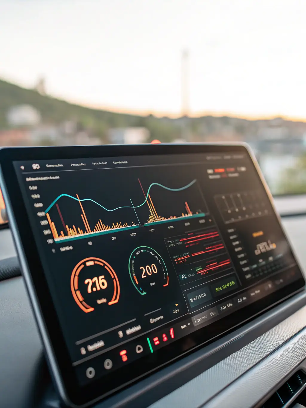 A dashboard displaying real-time usage tracking data, including call volume, data consumption, and SMS activity.