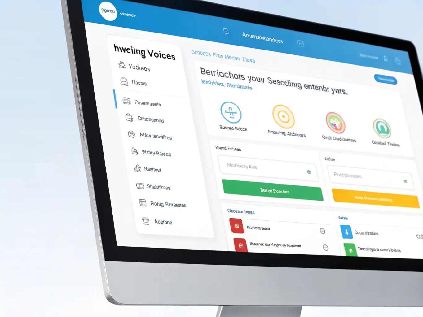 A visual representation of automated billing, showing invoices and payment processing in a seamless digital flow. The design is modern and emphasizes efficiency and accuracy.